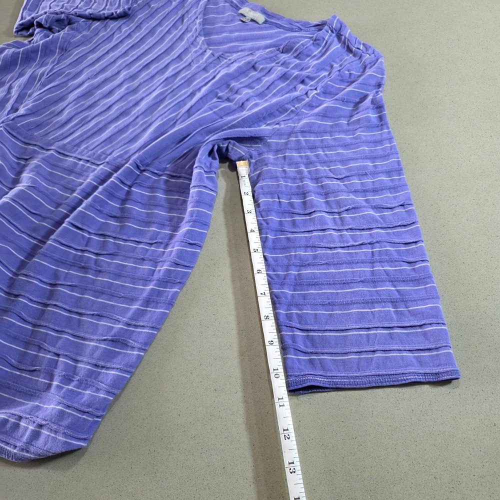 Habitat Purple Striped V-Neck Asymmetrical Cotton Tunic Top 78022 Large - Picture 10 of 11
